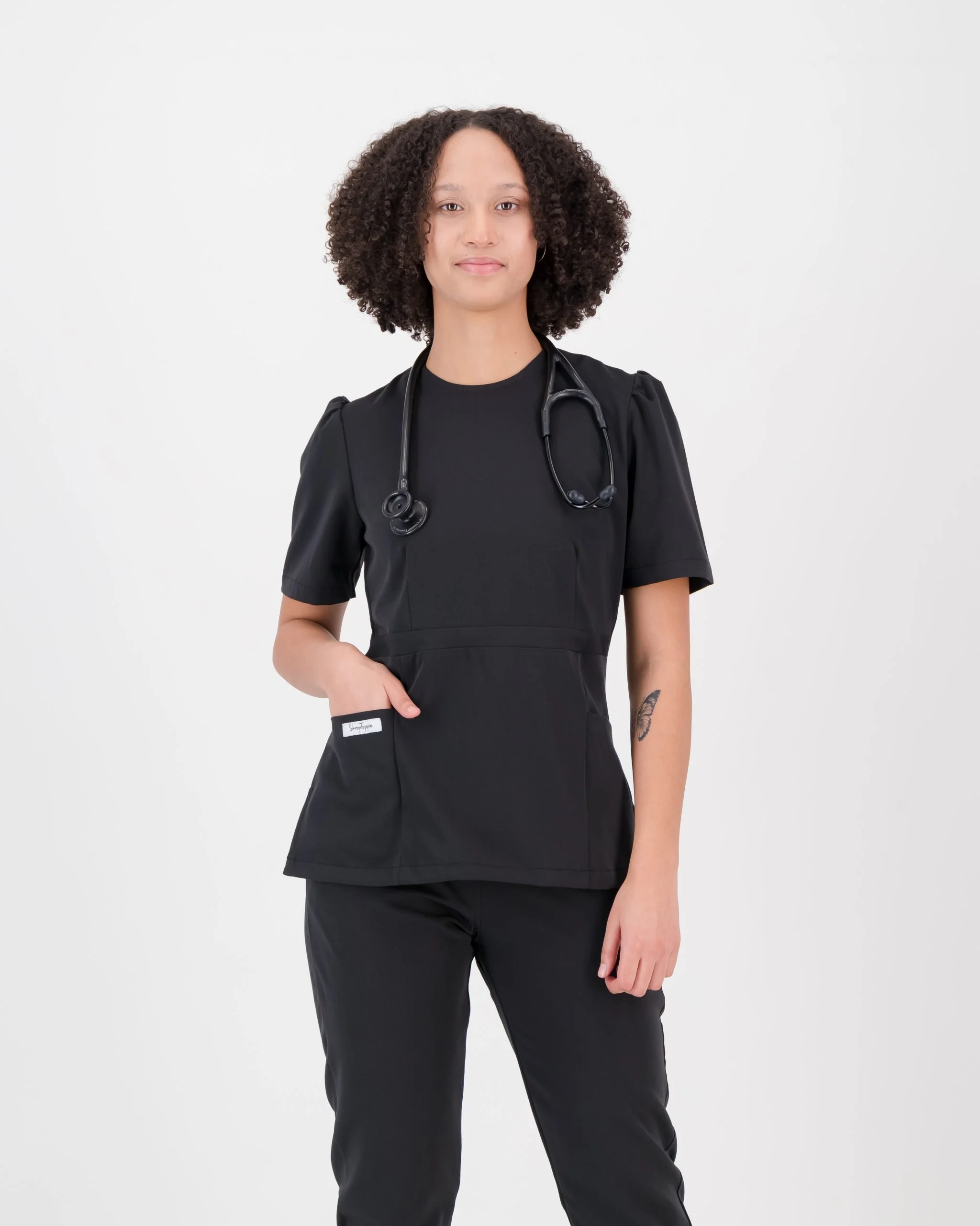 Black Peplum Top - Image 2