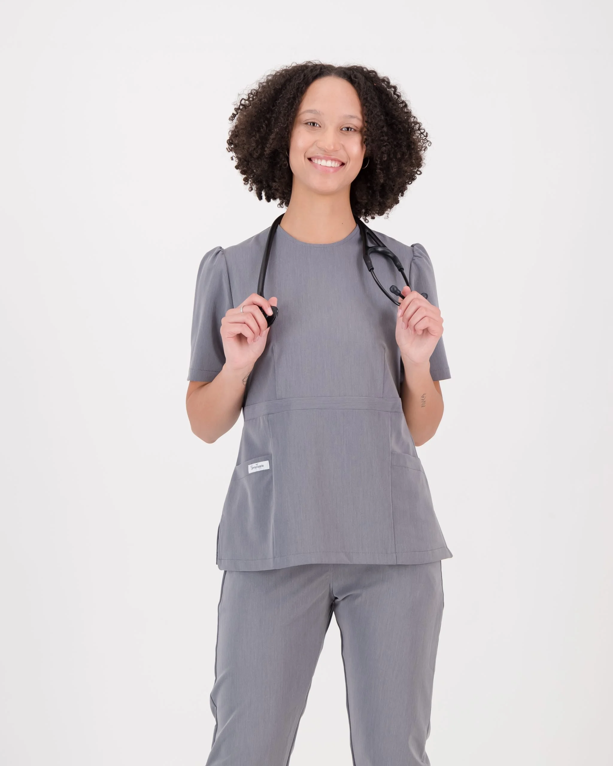 Charcoal Peplum Top - Image 3