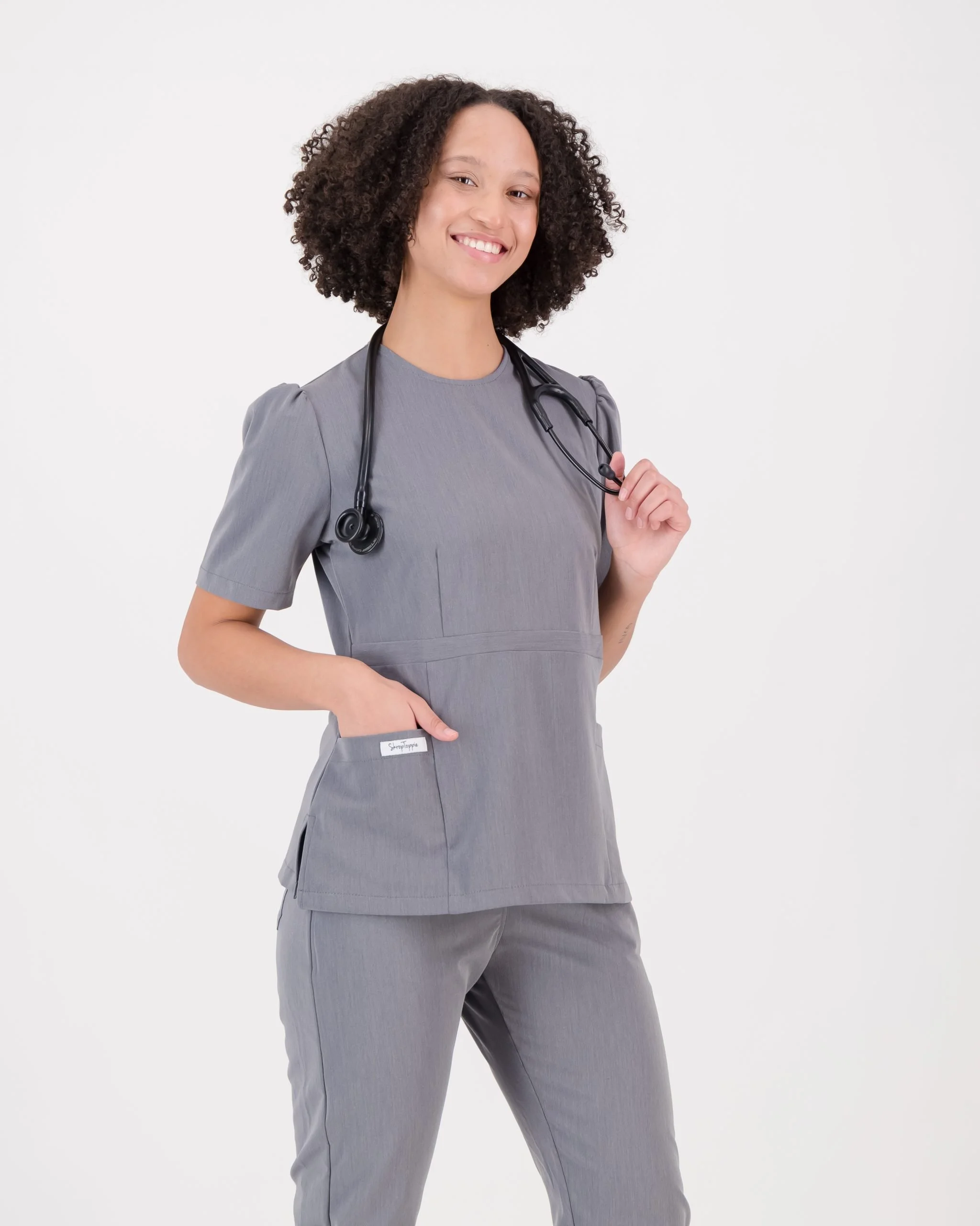 Charcoal Peplum Top - Image 2