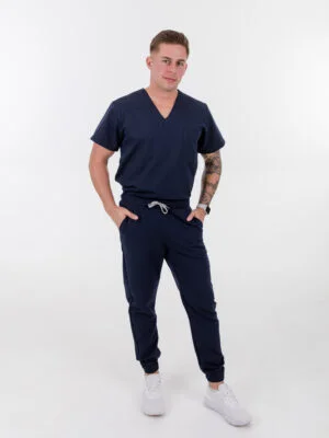 Dark Navy Scrub Jogger Pants