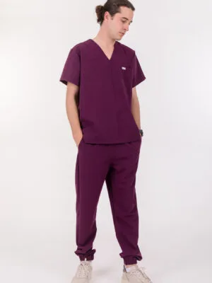 Burgundy Scrub Jogger Pants