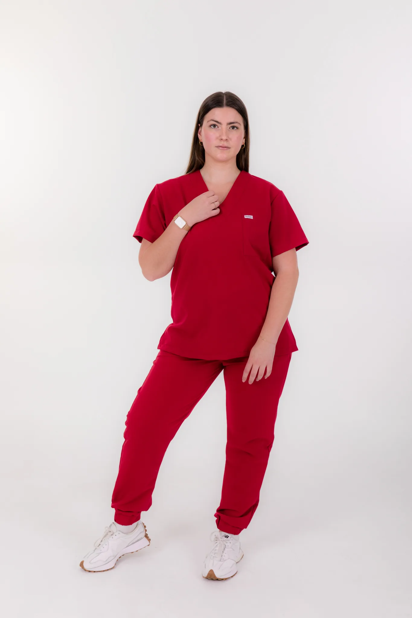 Ruby Red Scrub Jogger Pants - Image 2