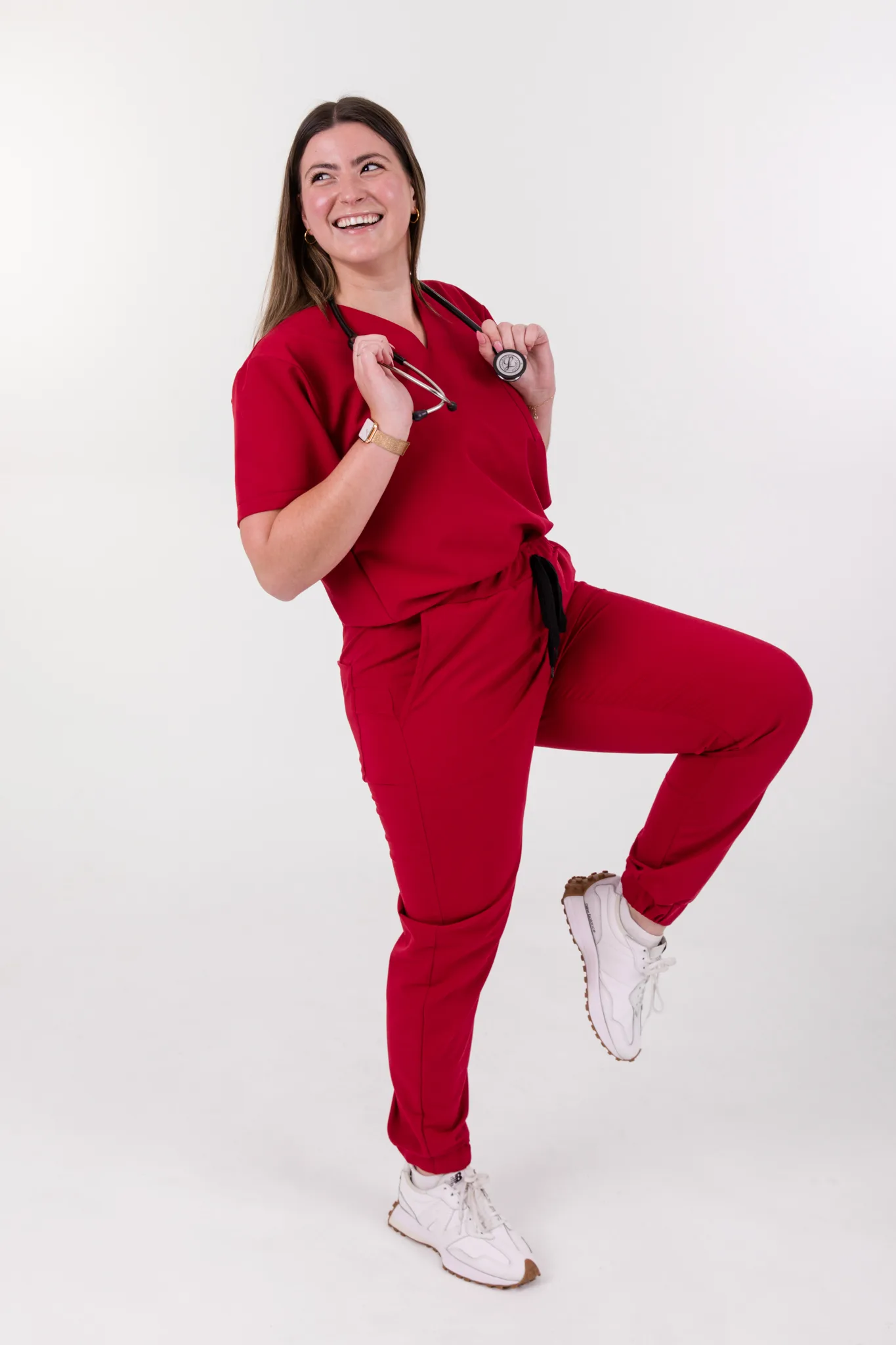 Ruby Red Scrub Jogger Pants - Image 3
