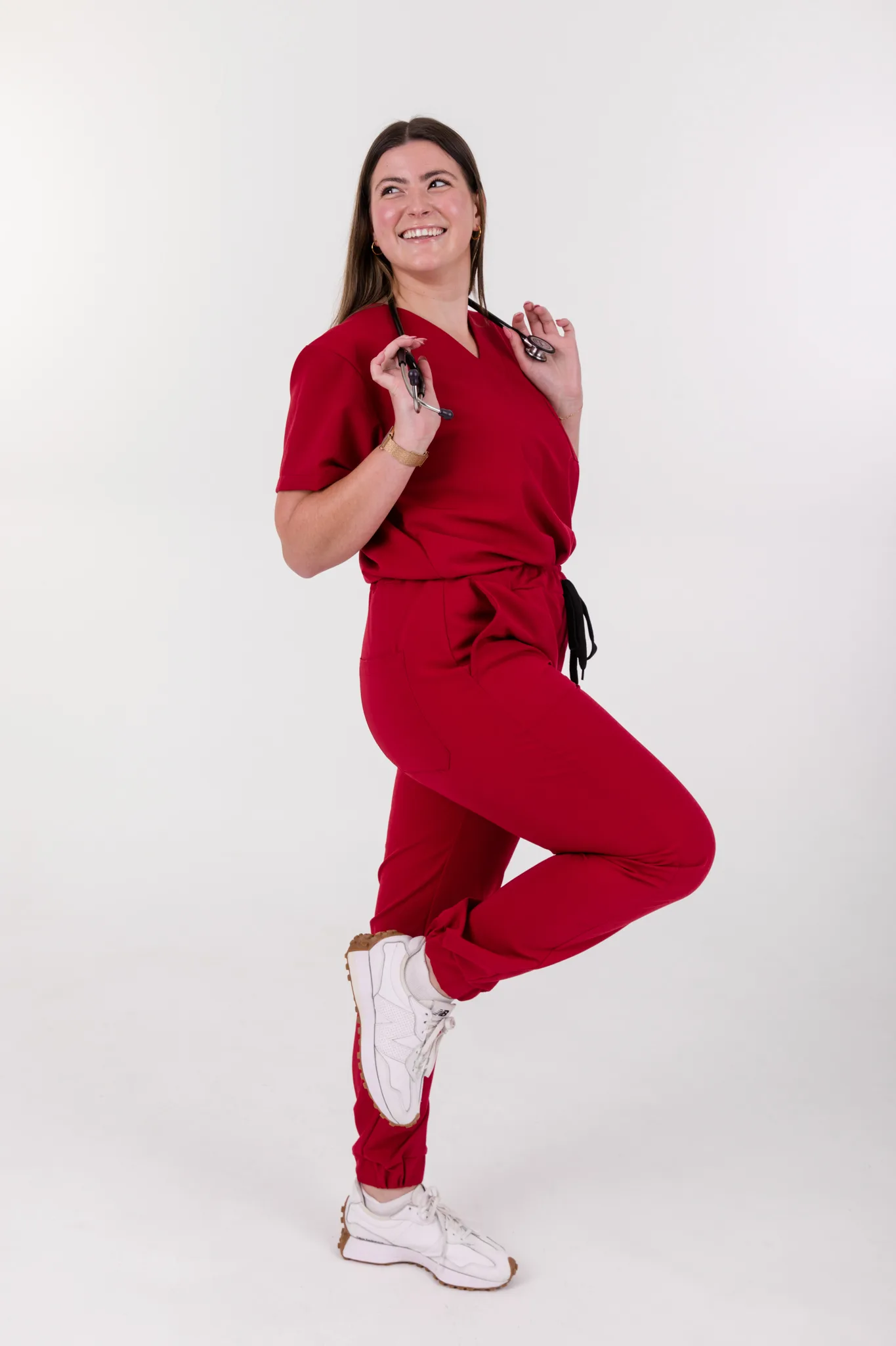 Ruby Red Scrub Jogger Pants