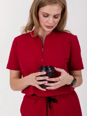 Zip Fit Scrub Top