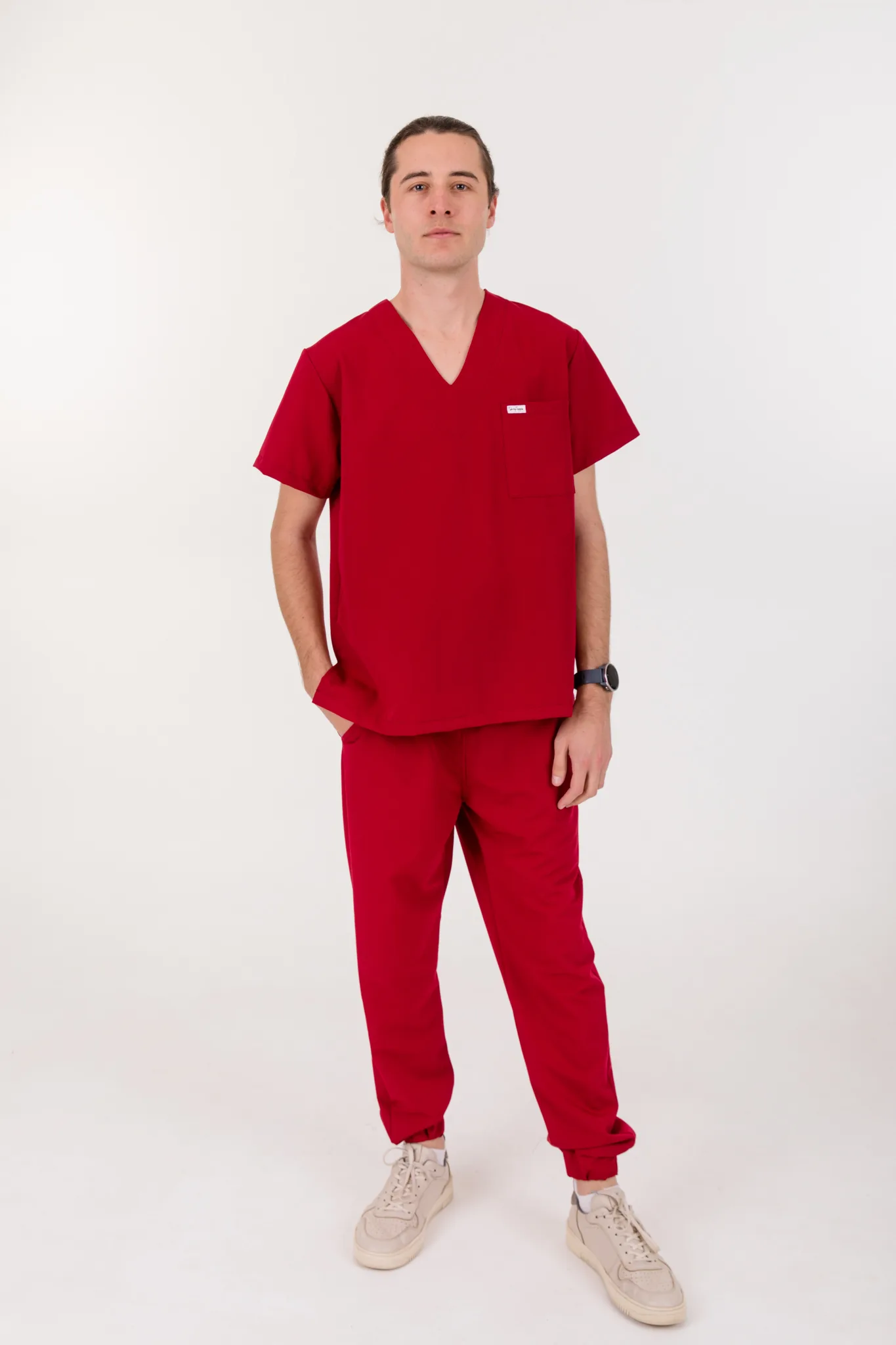 Ruby Red Scrub Jogger Pants - Image 3