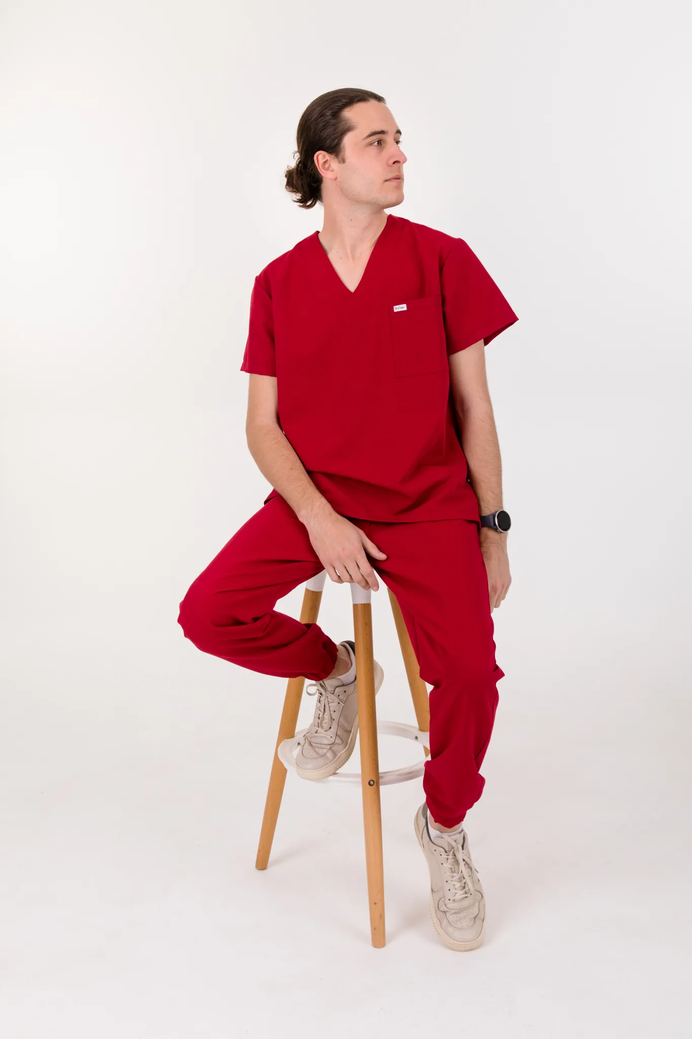Ruby Red Scrub Jogger Pants