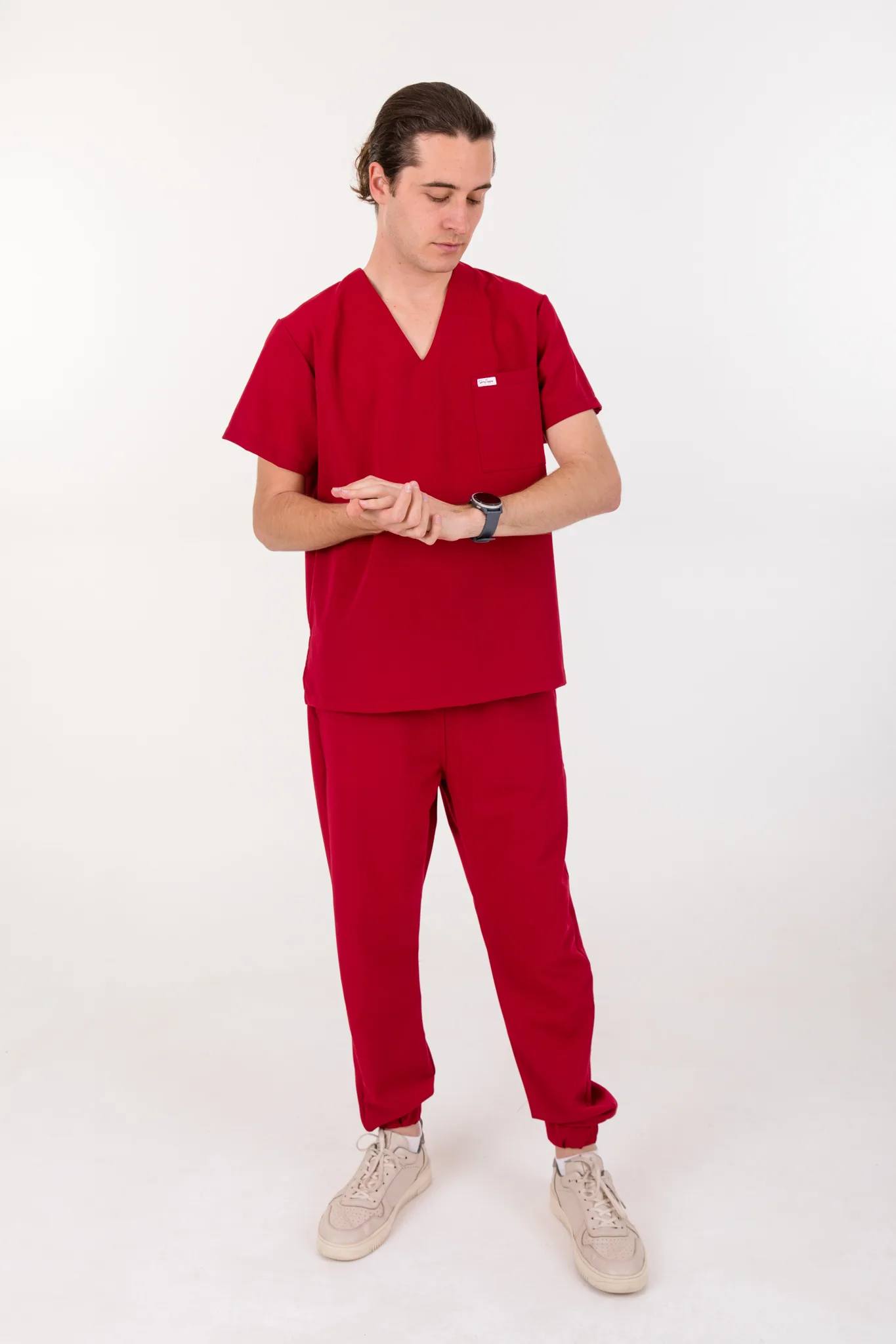 Ruby Red Scrub Jogger Pants - Image 2