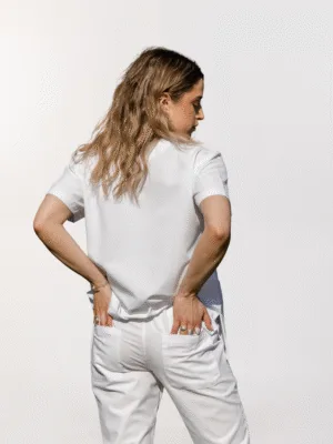 White Scrub Jogger Pants