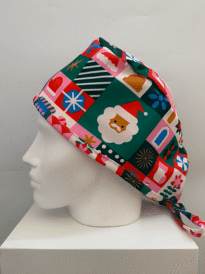 Christmas Block Scrub Cap