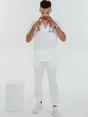 White Scrub Top
