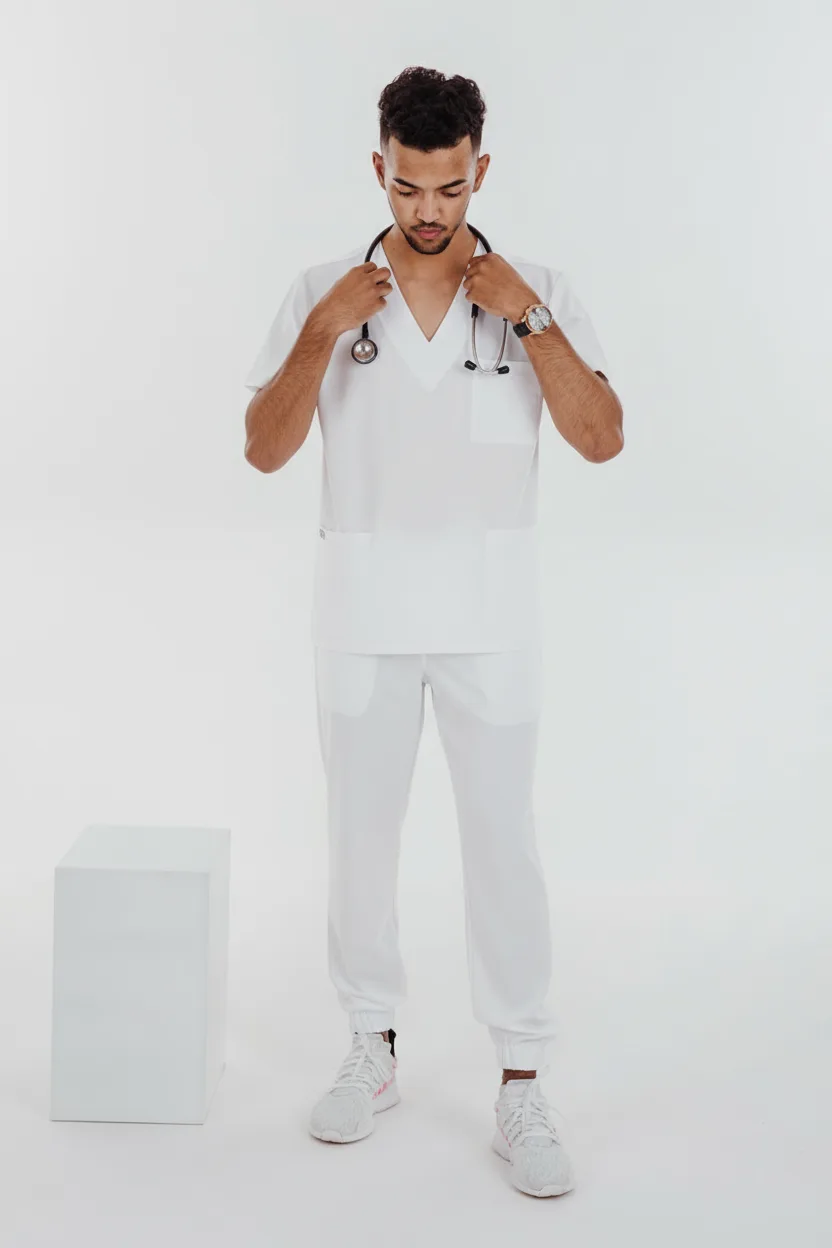 White Scrubs Jogger Pants - Image 3