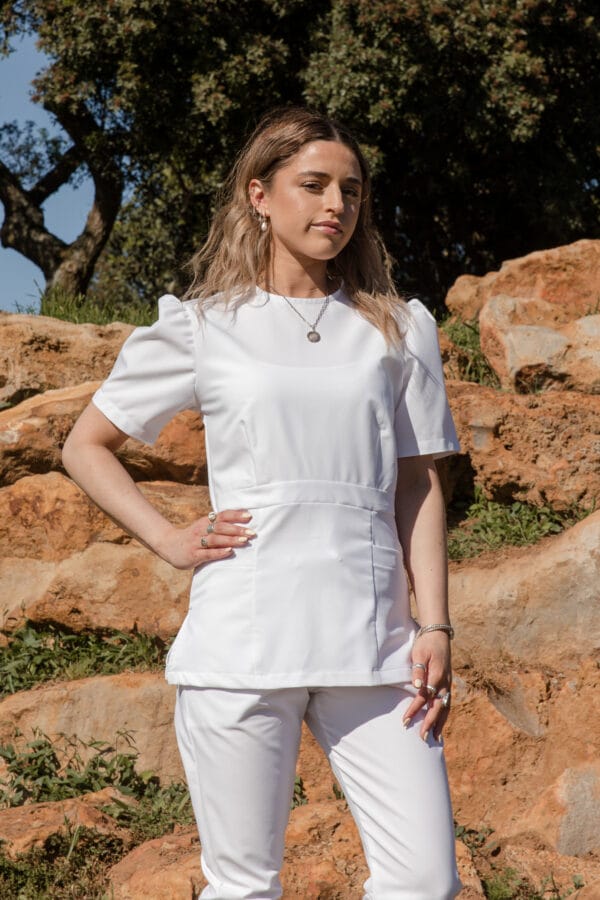 White Peplum Top - Image 2