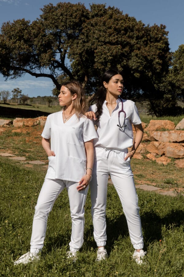 White Scrub Jogger Pants - Image 5
