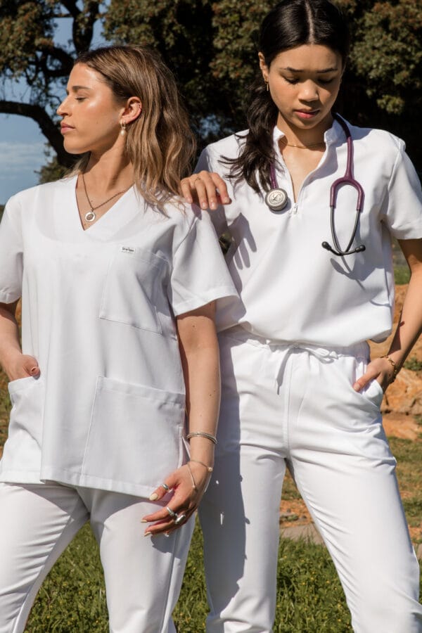 White Scrub Jogger Pants - Image 4
