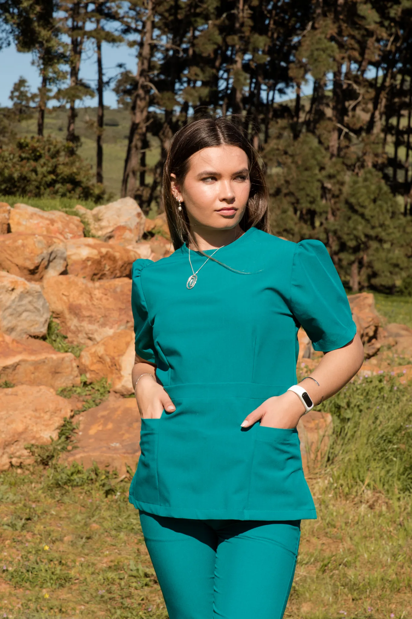 Teal Peplum Top - Image 3