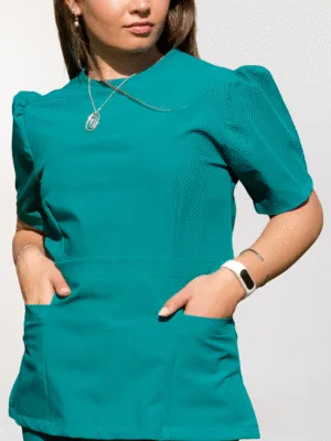 Teal Peplum Top