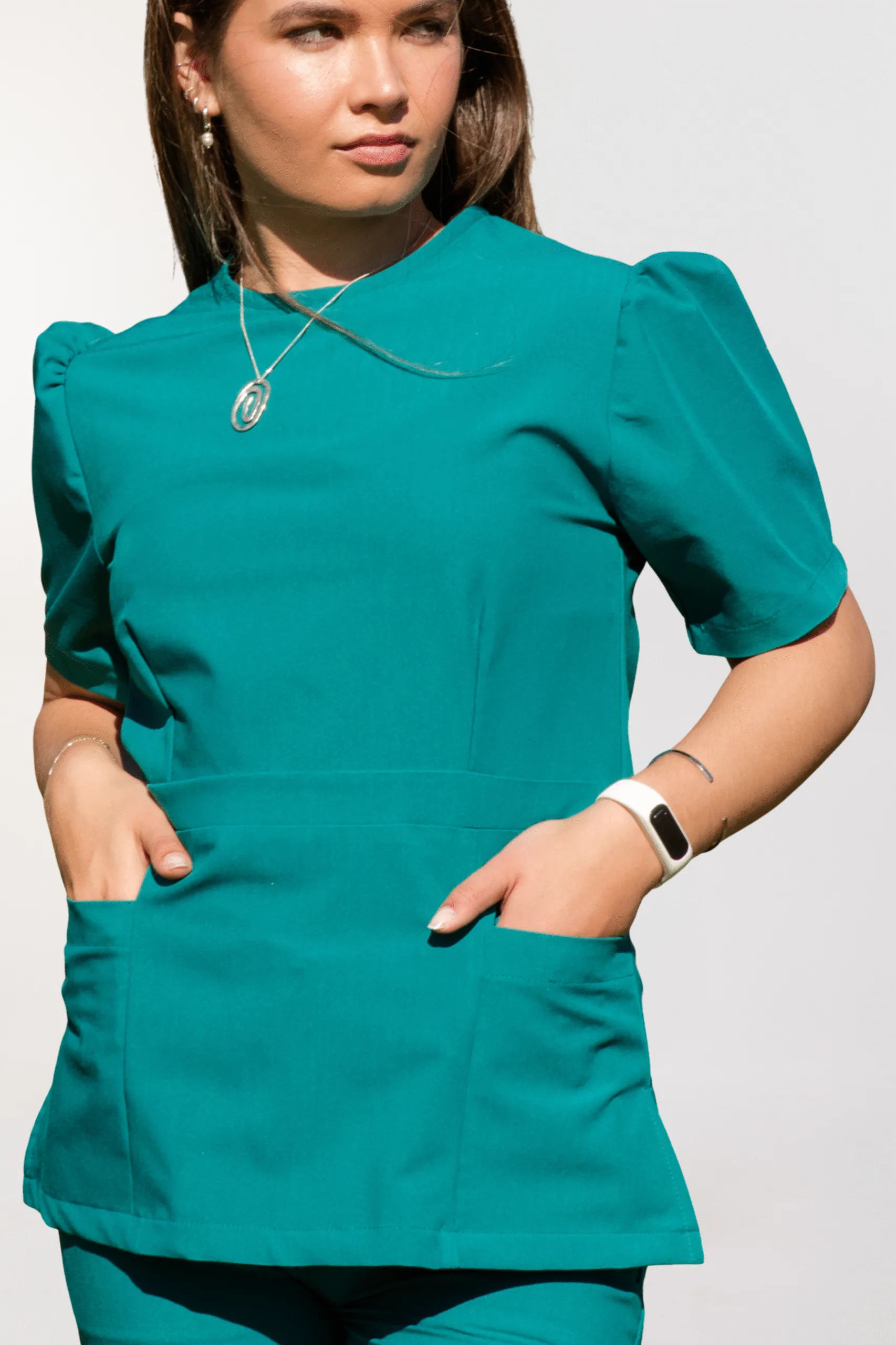 Teal Peplum Top