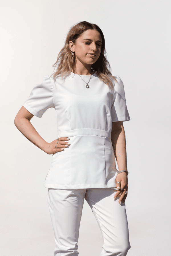 White Peplum Top