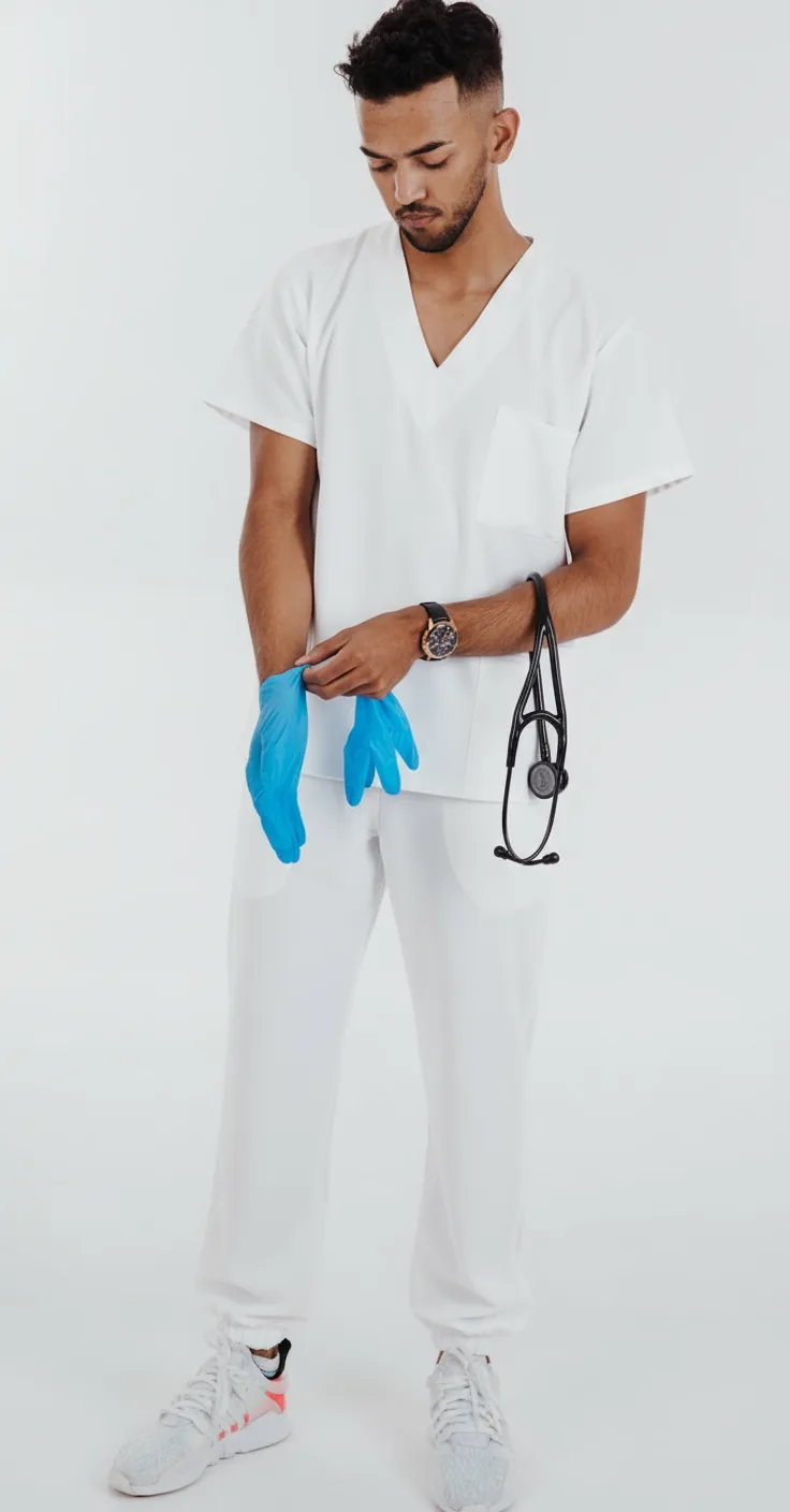 White Scrubs Jogger Pants
