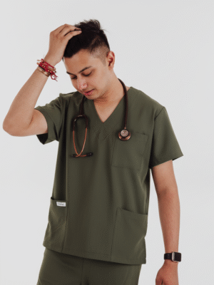 Olive Green Scrub Top