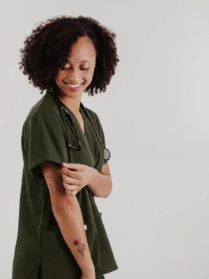 Olive Green Scrub Top
