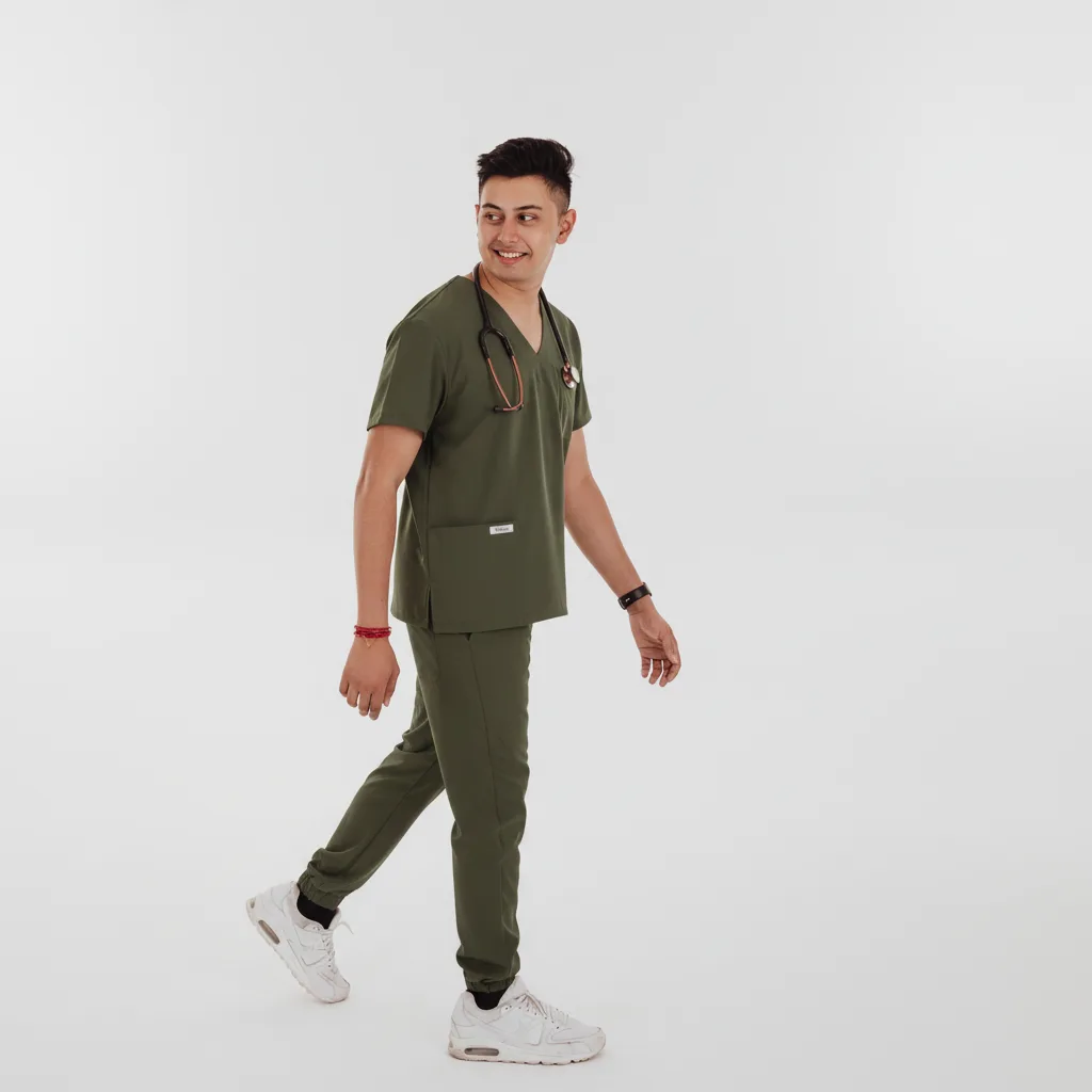 Olive Green Scrub Jogger Pants - Image 2