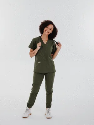 Olive Green Scrub Jogger Pants