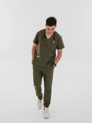 Olive Green Scrub Jogger Pants