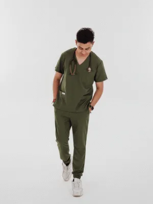 Olive Green Scrub Jogger Pants