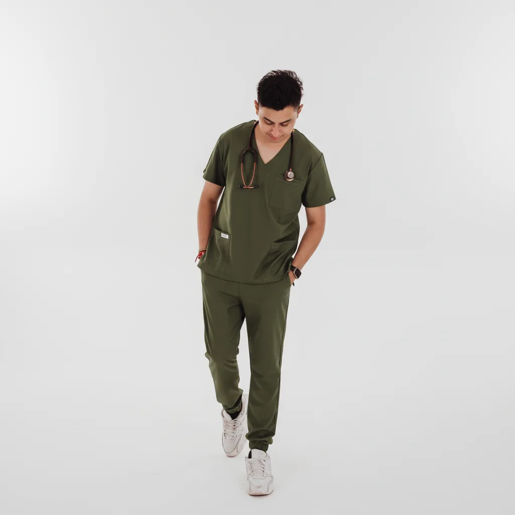 Olive Green Scrub Jogger Pants