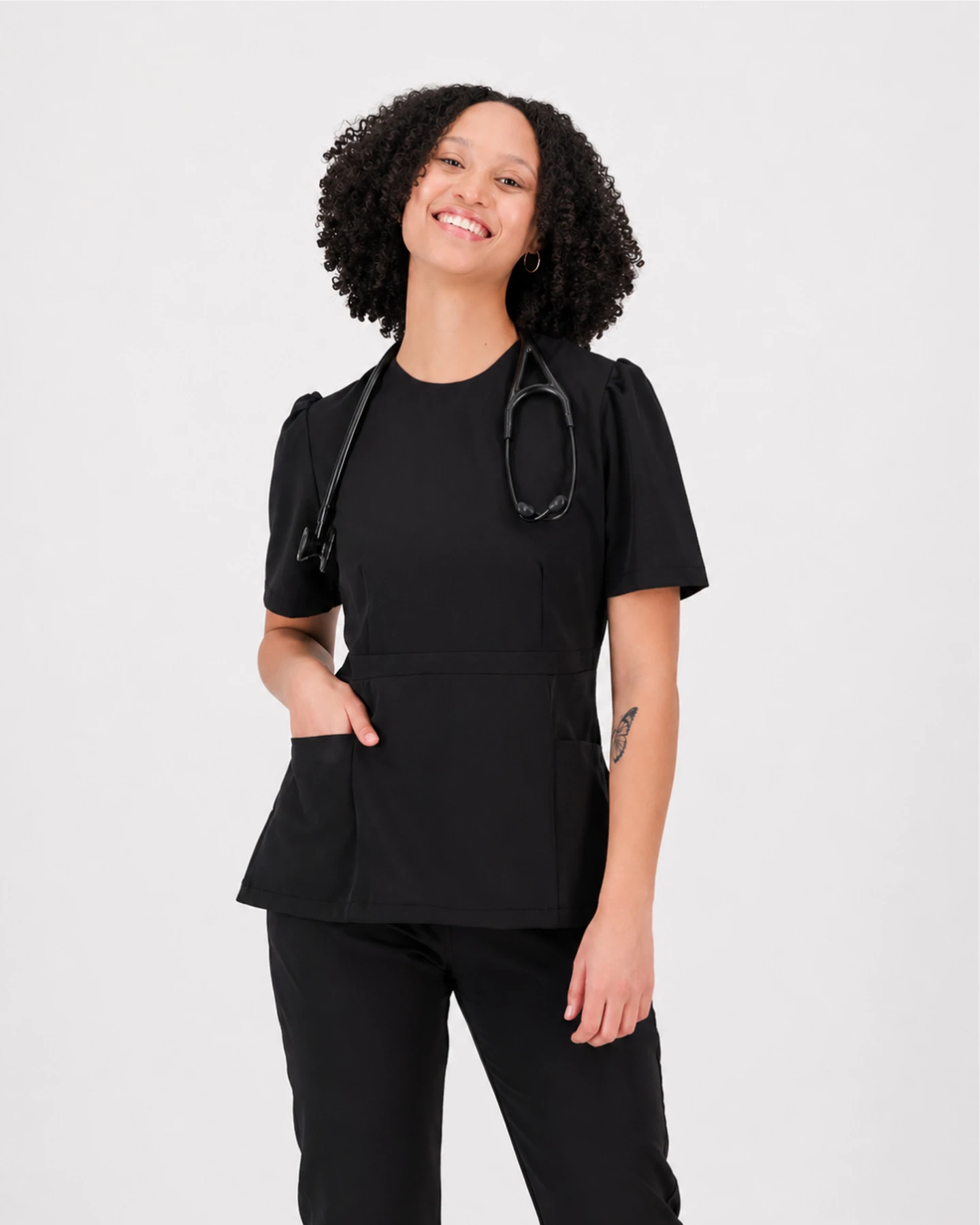 Women's Peplum CORE Scrubs Top - Image 2